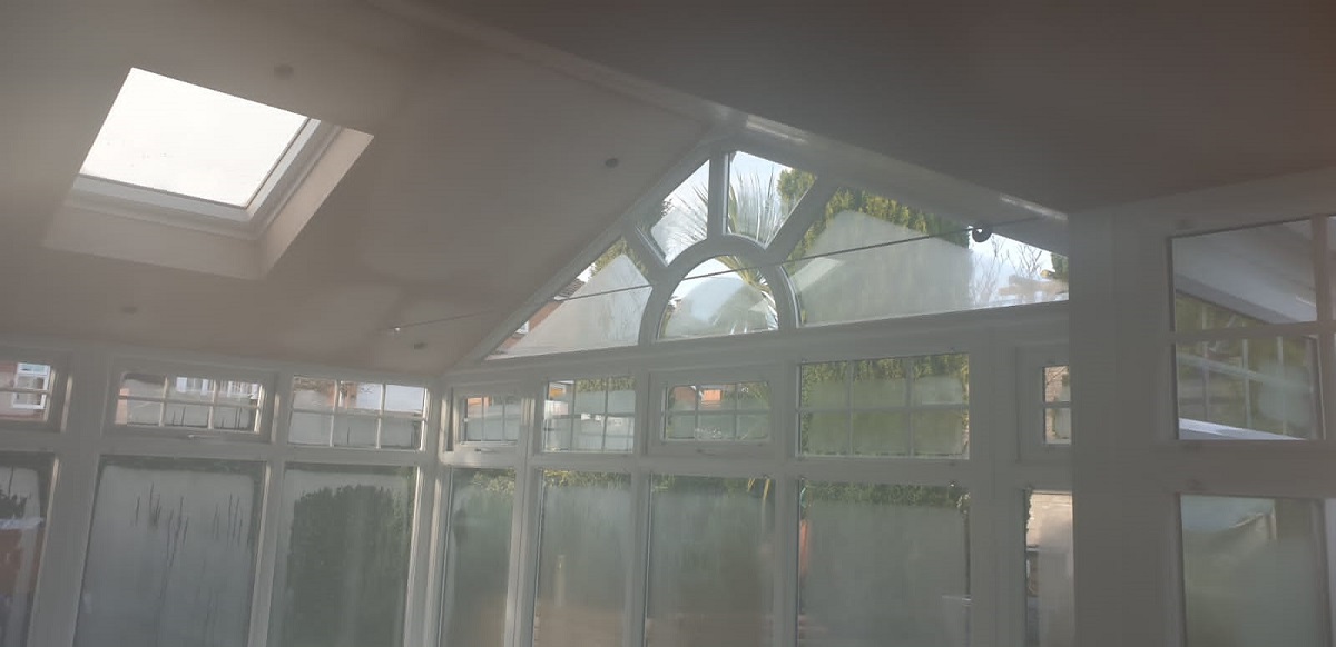 PlasteredSkylight Gable Ended Conservatory Roof Interior